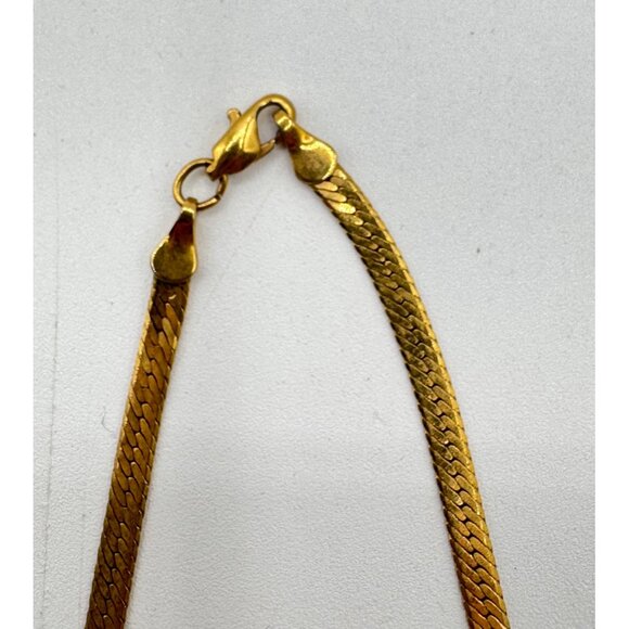 Gold Tone Herringbone 20" Necklace - Picture 6 of 6